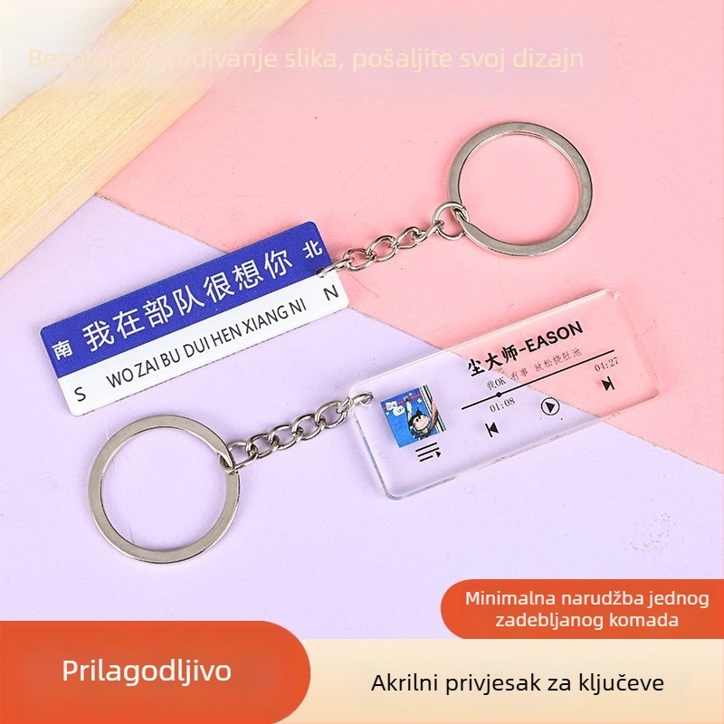 Akrilni privjesak s tekstom pjesme – prilagođeni privjesak za fanove – DIY glazbeni dodatak