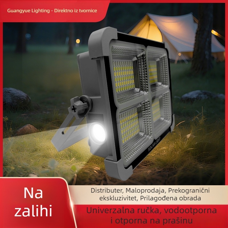 Solarna vanjska svjetiljka visoke snage 200W, izuzetno jaka, s funkcijom Power Bank za nužno vanjsko osvjetljenje
