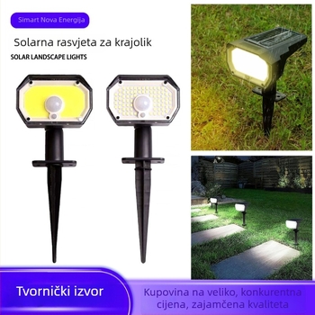 Solarna vanjska lampica za stablo – LED projektor krajine, vodootporni floodlight, svjetiljka za travnjak i vrt