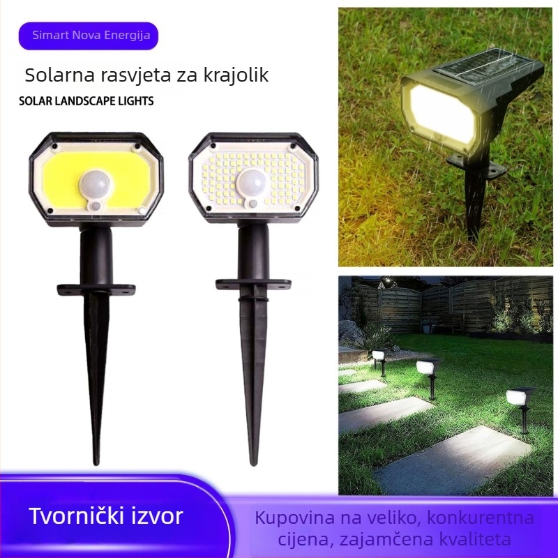 Solarna vanjska lampica za stablo – LED projektor krajine, vodootporni floodlight, svjetiljka za travnjak i vrt