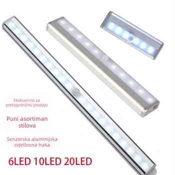 Inteligentna LED rasvjeta za garderobu s detekcijom pokreta, USB punjenje, baterijsko napajanje, za garderobu i hodnik