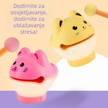 Drvena riba za opuštanje – dekorativna noćna svjetiljka na noćnom stoliću, svjetlo na dodir, punjiva ambijentalna LED lampica