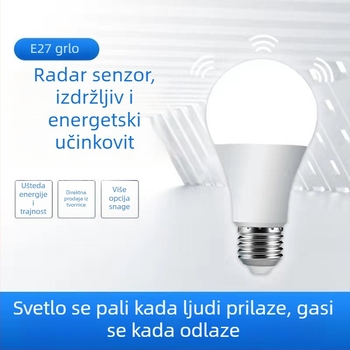 LED žarulja s radar-senzorom pokreta — infracrveni senzor tijela, za kućne hodnike, hodnike i garaže, široki napon, konstantni strujni tok