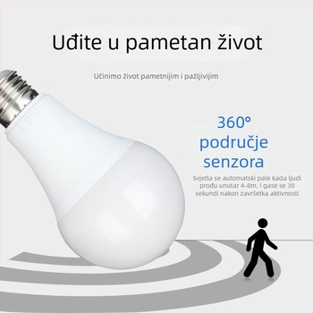 LED žarulja s radar-senzorom pokreta — infracrveni senzor tijela, za kućne hodnike, hodnike i garaže, široki napon, konstantni strujni tok