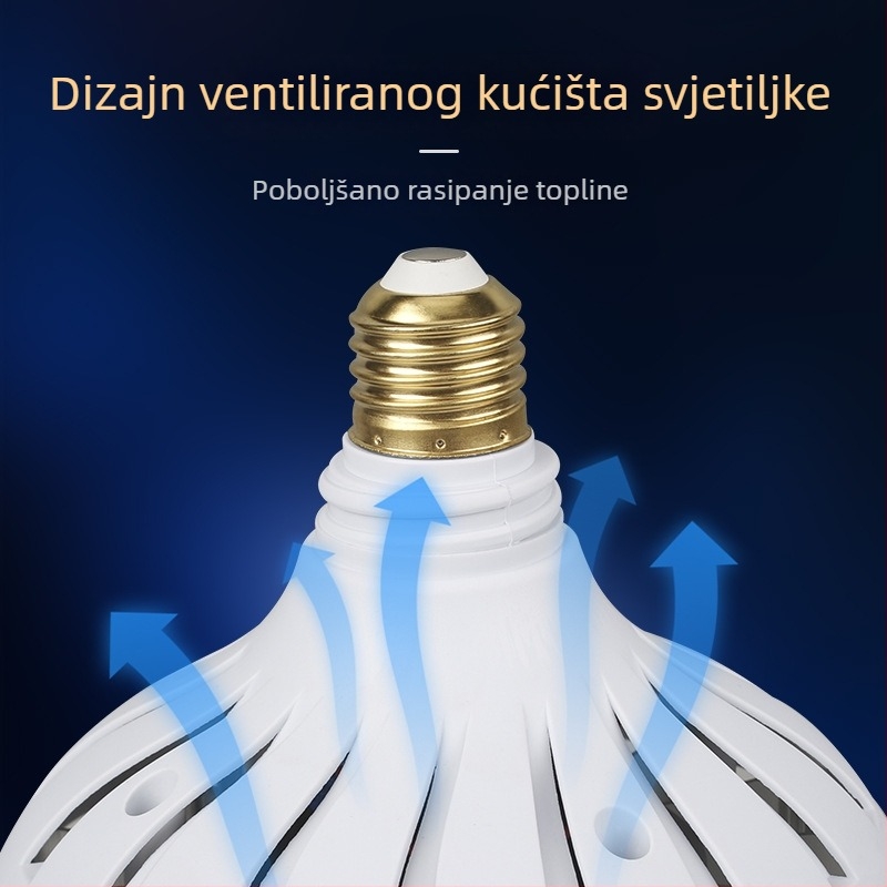 LED kuglasta svjetiljka s E27 navojem, srebrne boje, otpornost na magljenje i prašinu, za skladišta, radionice i stadione – 50W–100W, ultra svijetla