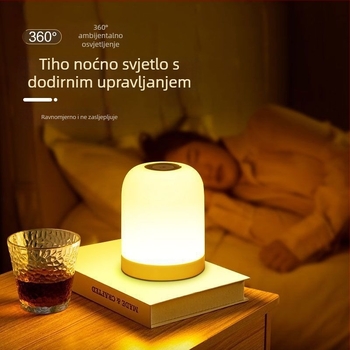 LED noćna lampica, punjiva, spojna na utičnicu, dvostruka namjena za spavaću sobu – čitanje i san