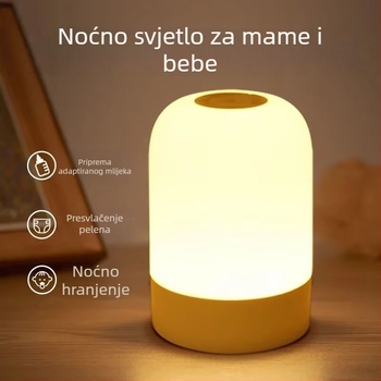 LED noćna lampica, punjiva, spojna na utičnicu, dvostruka namjena za spavaću sobu – čitanje i san