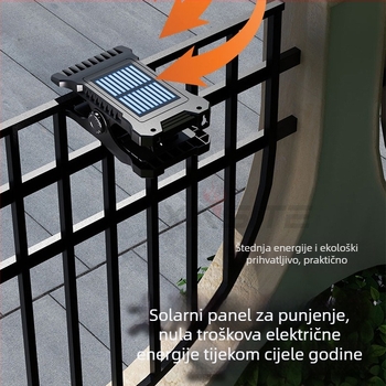 Solarna LED klips svjetiljka za vanjsku uporabu, punjiva, vodootporna zidna svjetiljka sa senzorom
