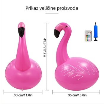 Solarno punjivo LED flamingo svjetlo, vodootporno RGBW kuglasto svjetlo za bazen i dvorište