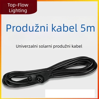 Solarna lampa s podijeljenim produžnim kabelom, 5 m/10 m, univerzalna za vanjsku upotrebu, vodootporna, brzo punjenje, bakrena žica, dvostruko jezgreni priključak