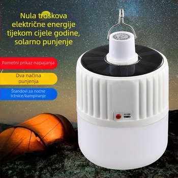 Solarna punjiva LED žarulja za vanjsko kampiranje i nužno osvjetljenje pri prekidu napajanja