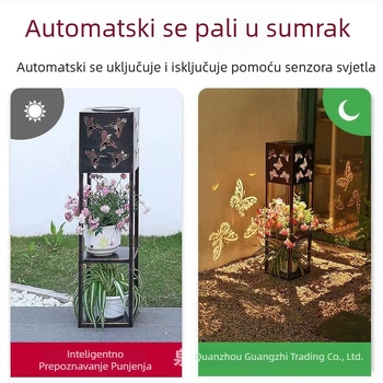 Solarne vanjske LED svjetiljke, vodootporne, šarene – motiv leptira i dragonfly, vrtna dekoracija na stalku za cvijeće