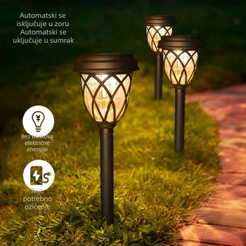 Solarna LED vanjska rasvjeta za vrt, mrežasta svjetiljka za travnjak s ugrađenom u zemlju