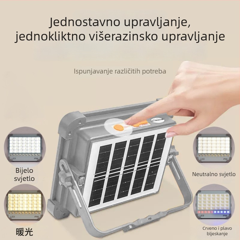 Novo solarno vanjsko vrtno svjetlo – prijenosna kamping svjetiljka, LED nužno svjetlo za roštilj