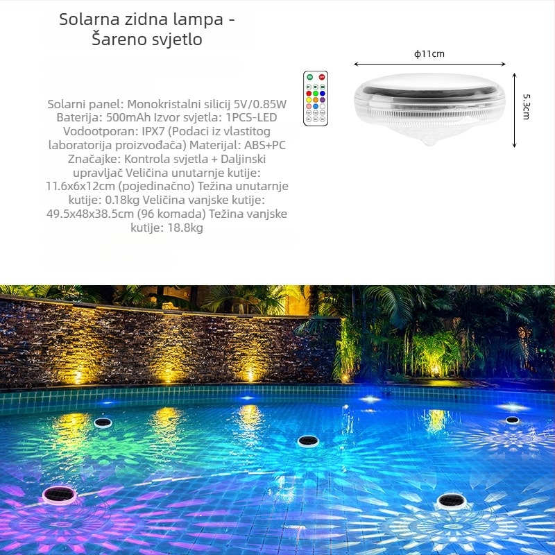 Solarna plutajuća svjetiljka za vrt, jezero i bazen – vanjska LED rasvjeta