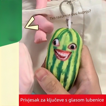 Govoreći plišani dinja – privjesak za ključeve, karikaturna lutka