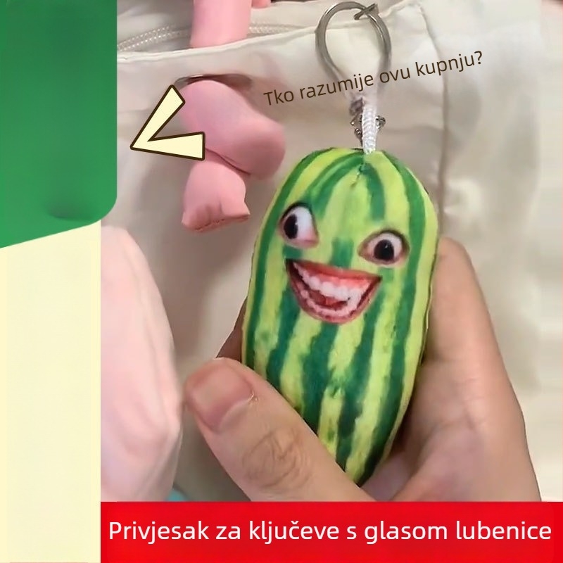 Govoreći plišani dinja – privjesak za ključeve, karikaturna lutka
