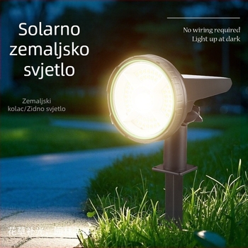 Solarna lampica za travnjak s ukopanjem u zemlju, višebojni vrtni reflektor za drveće i krajolik, automatsko uključivanje noću