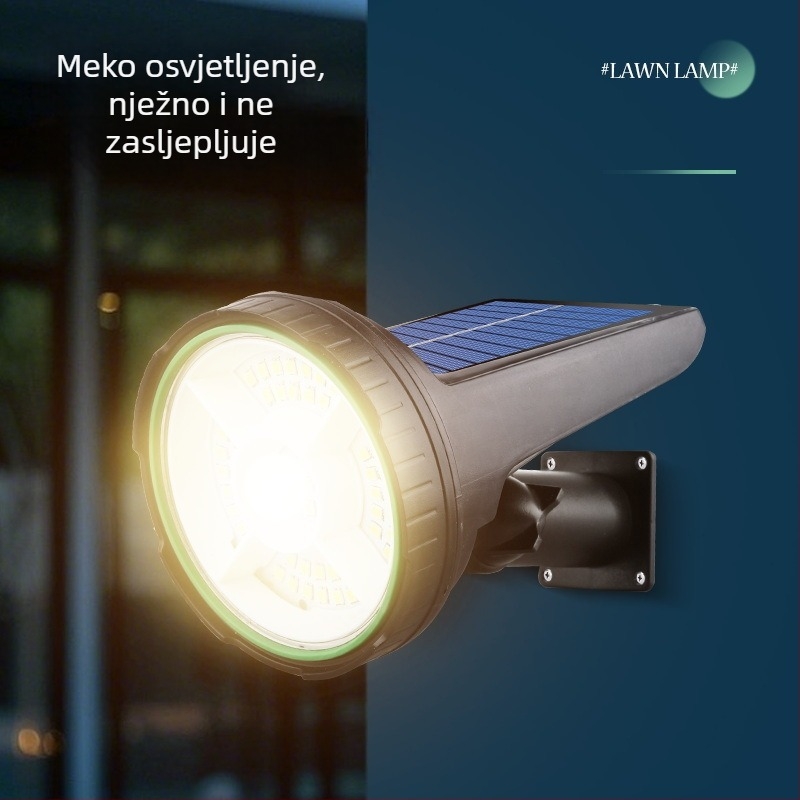 Solarna lampica za travnjak s ukopanjem u zemlju, višebojni vrtni reflektor za drveće i krajolik, automatsko uključivanje noću
