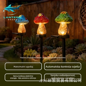 Gljiva solarna lampa za travu, šarene vanjske dekorativne svjetiljke za vrt, ambijentalno osvjetljenje vrta