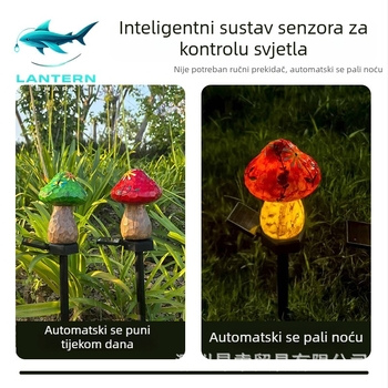 Gljiva solarna lampa za travu, šarene vanjske dekorativne svjetiljke za vrt, ambijentalno osvjetljenje vrta