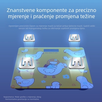 Digitalna vaga za tijelo s mjerenjem tjelesne masnoće, kućna uporaba, precizna i izdržljiva, za odrasle i studente