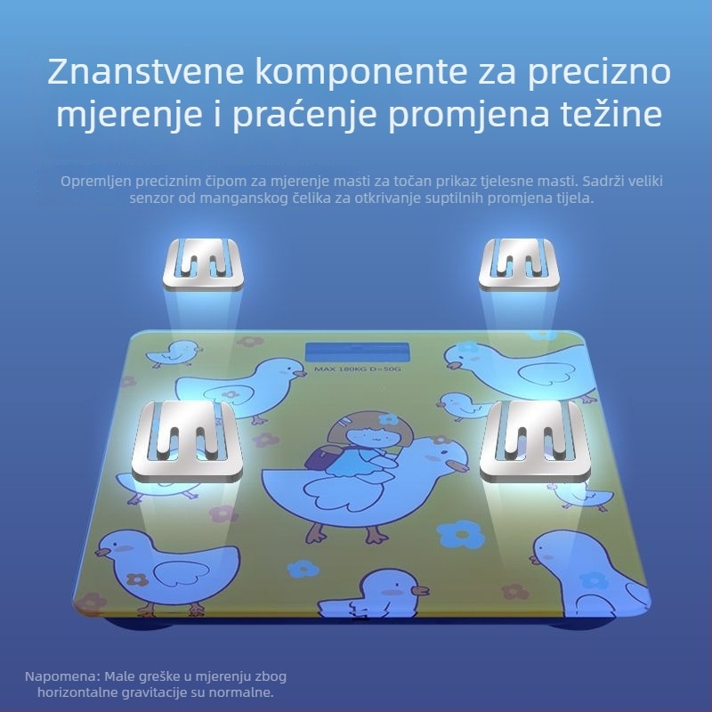 Digitalna vaga za tijelo s mjerenjem tjelesne masnoće, kućna uporaba, precizna i izdržljiva, za odrasle i studente
