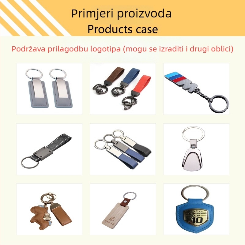 Kožni auto ključ s prilagođenim logotipom, visokokvalitetan metal, privjesak od velura kože, poklon