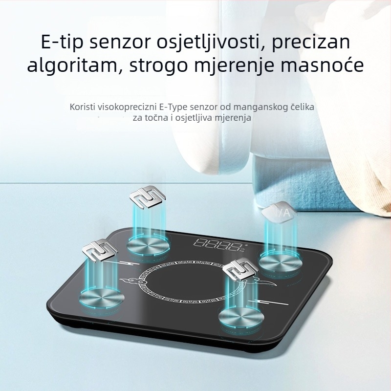 Novi model profesionalne pametne vage za tijelo s elektrodama, punjiva, kućna upotreba, visoka preciznost.