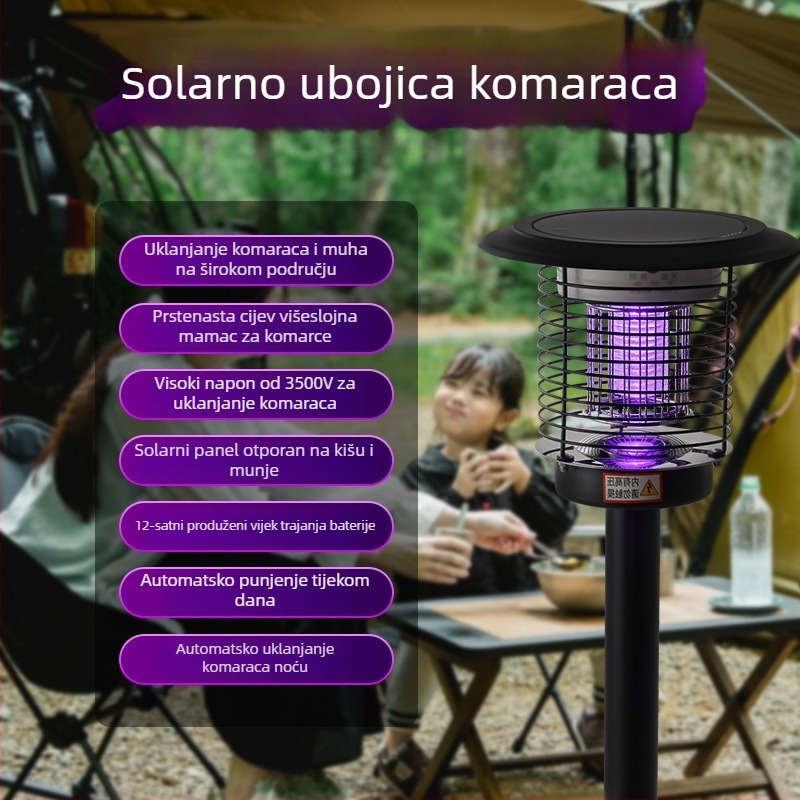 Solarna lampa za ubijanje komaraca za otvorene prostore – dvorište i vrt, kampiranje, travnjak