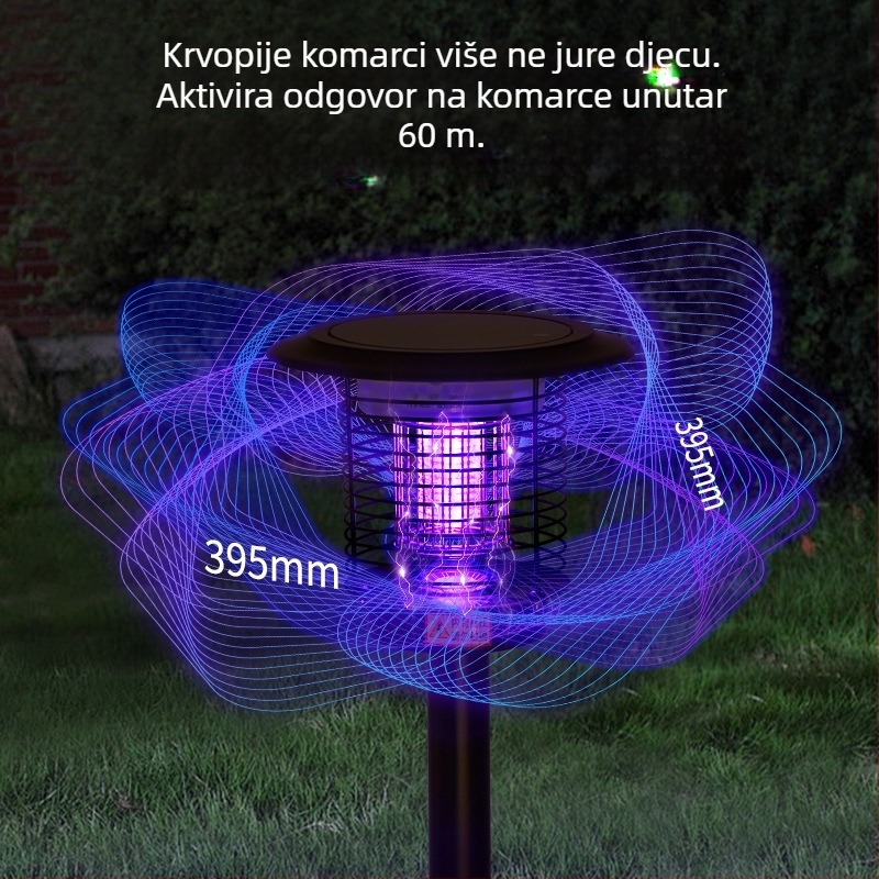 Solarna lampa za ubijanje komaraca za otvorene prostore – dvorište i vrt, kampiranje, travnjak