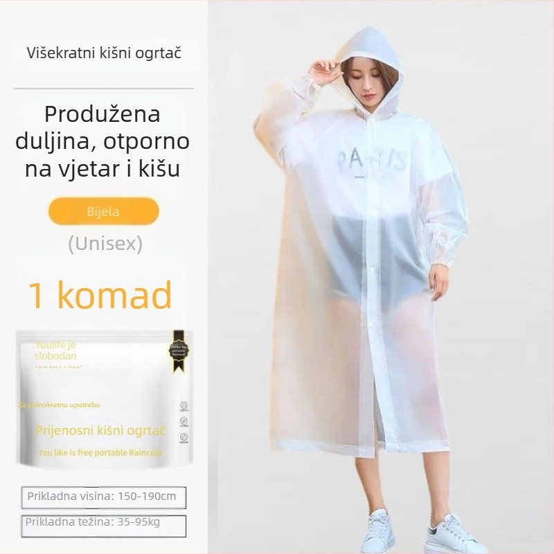 Prijenosni EVA kišni pončo, ponovno upotrebljiv, produžena zaštita od kiše, za outdoor putovanja, planinarenje i biciklizam