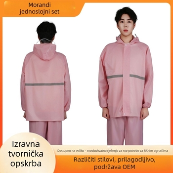Set kišnog kaputa i hlača od Oxford materijala, podijeljeni dizajn, reflektirajuće vanjsko kišno odijelo za odrasle