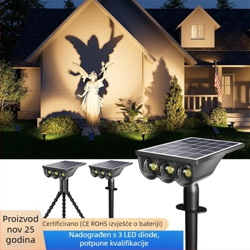 3 LED solarni reflektor za travnjak i dvorište, dekorativno osvjetljenje za drvo, zemni stub osvjetljenja