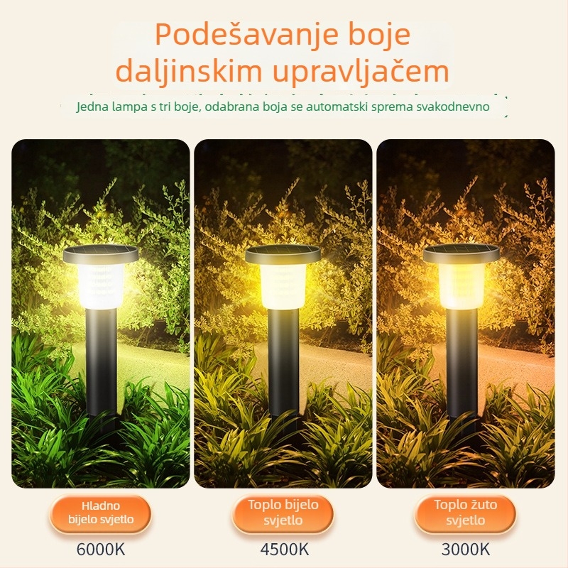 Solarna LED lampa za travu, vanjska vodootporna, rasvjeta za vrt i dvorište