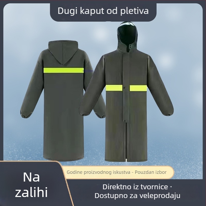 Dugi pleteni kišni pončo za odrasle, unisex, za vanjske planinarenje