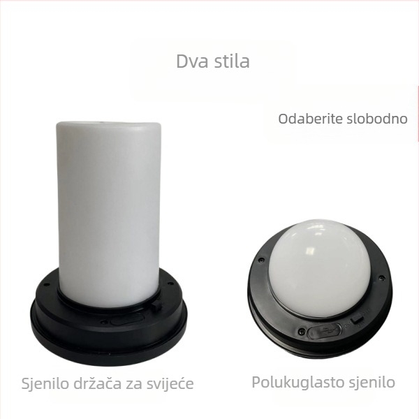 USB punjiva okrugla solarna lampa za vanjsku uporabu, vodootporna LED svjetiljka