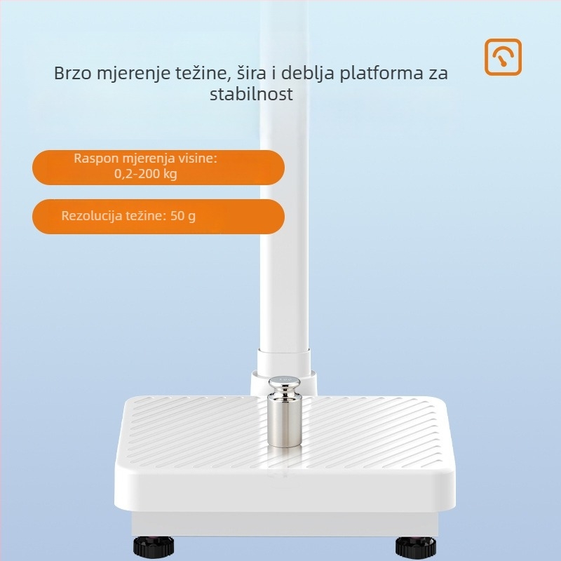 Elektronička vaga za mjerenje visine i težine s Bluetoothom, punjiva, glasovno javljanje, pametna elektronička vaga