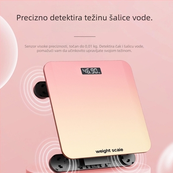 Inteligentna vaga za tijelo s punjivom baterijom, kućna upotreba, ploča od kaljenog stakla, nosivost 360 kg, LED zaslon od 3 inča