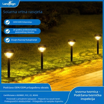 Solarna LED podna rasvjeta za vanjsku upotrebu, vodootporna krajinska rasvjeta, kružni dizajn za dvorište i vrt