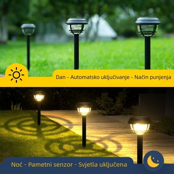Solarna LED podna rasvjeta za vanjsku upotrebu, vodootporna krajinska rasvjeta, kružni dizajn za dvorište i vrt
