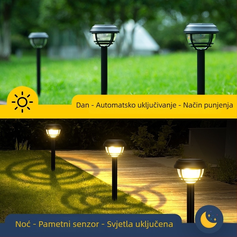 Solarna LED podna rasvjeta za vanjsku upotrebu, vodootporna krajinska rasvjeta, kružni dizajn za dvorište i vrt
