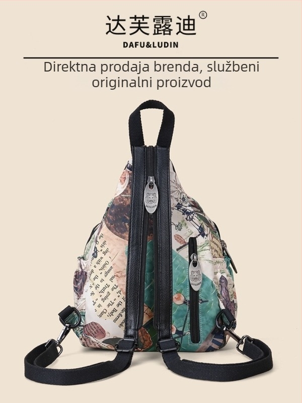 Dafurudi ženski ruksak od Oxford platna s otiskom, novi model, zelene boje, lagan, velik kapacitet za putovanja