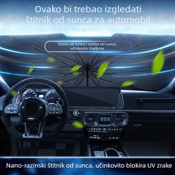 Auto sjenilo za sunce, sklopivi štit za vjetrobransko staklo, toplinska izolacija