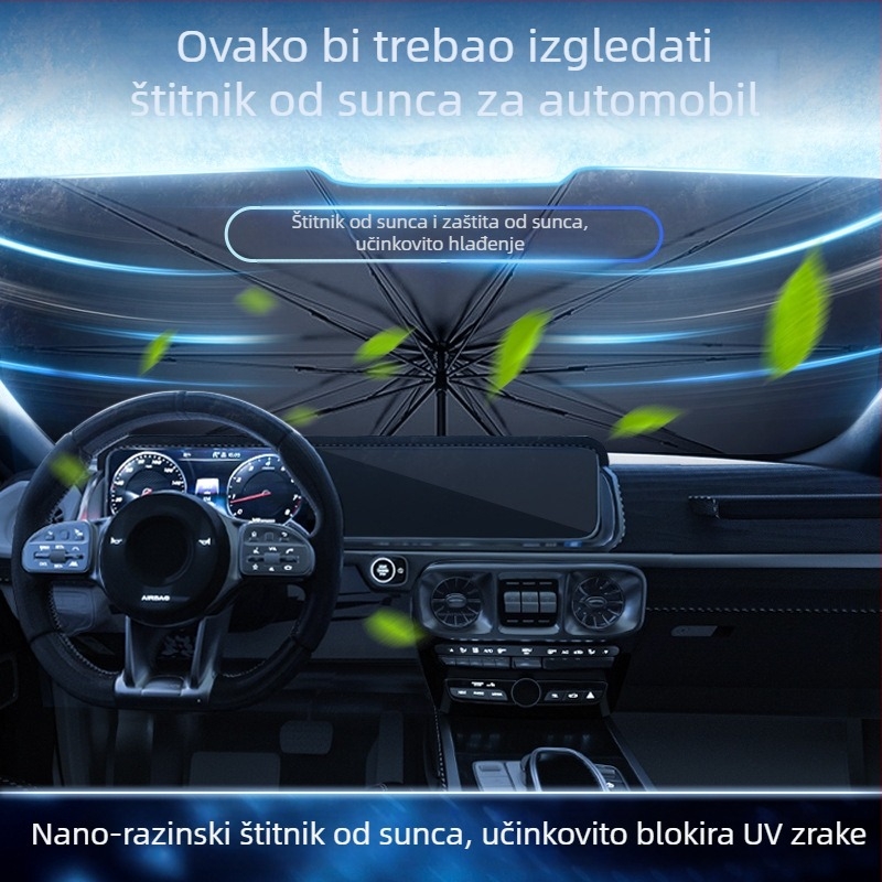 Auto sjenilo za sunce, sklopivi štit za vjetrobransko staklo, toplinska izolacija