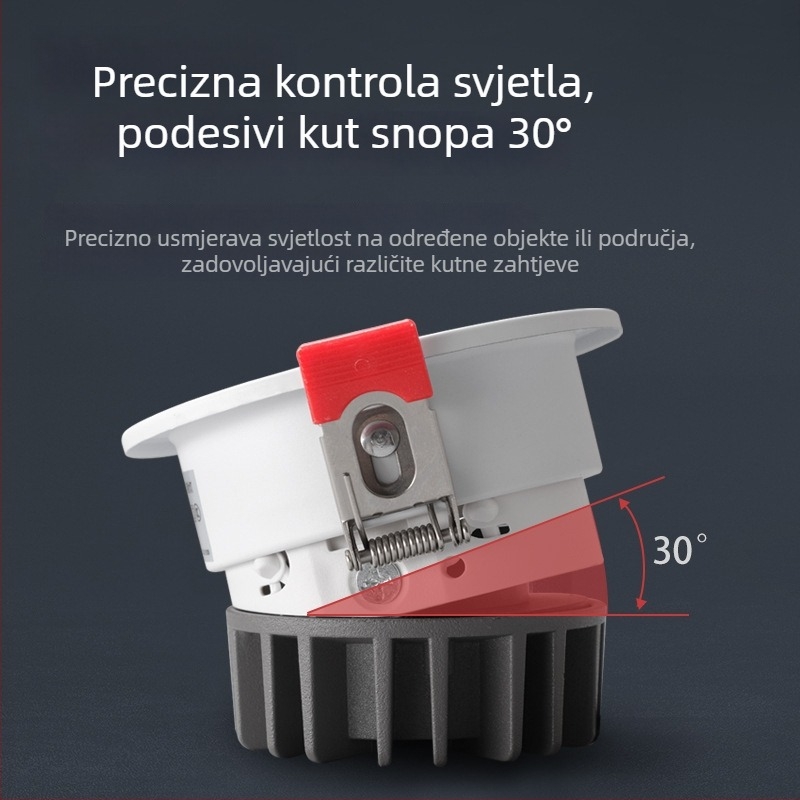 LED ugrađena spot svjetiljka s anti-glare downlightom za kućne zidove i strop, osvjetljenje za pranje zidova, zaštita očiju