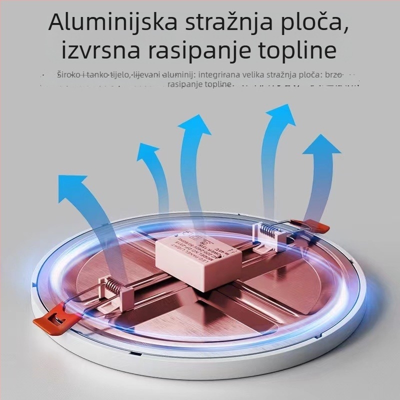 LED ultra-tanki prilagodljivi ugrađeni kružni stropni spot svjetlo za kućni hodnik, s antiodsjajem