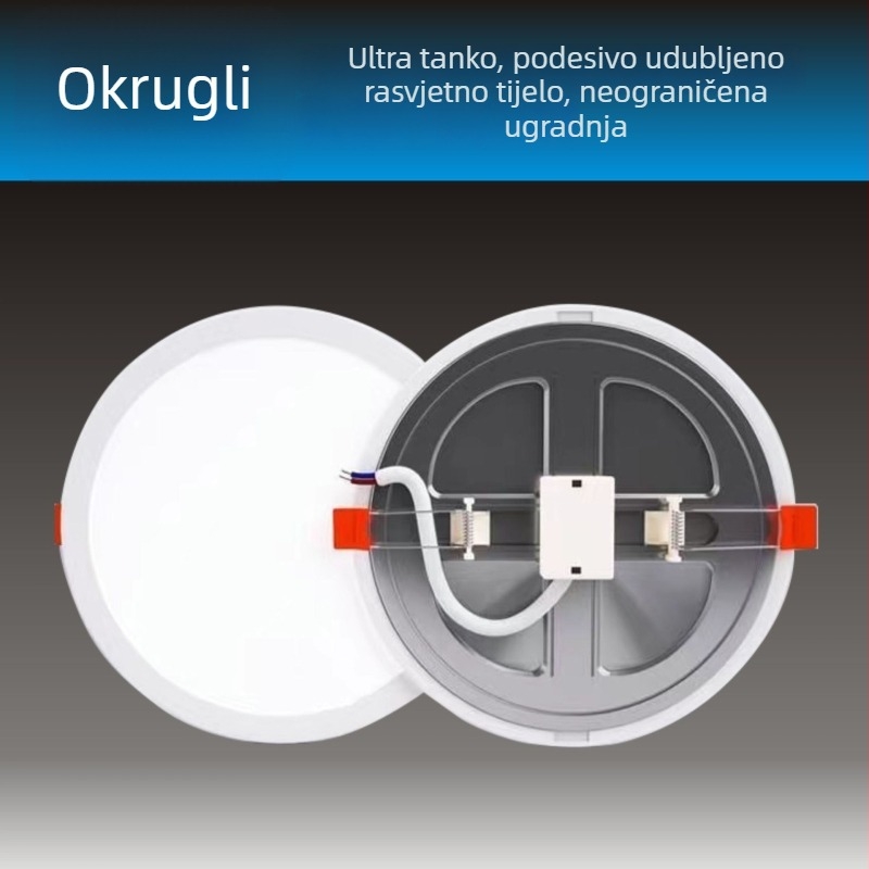 LED ultra-tanki prilagodljivi ugrađeni kružni stropni spot svjetlo za kućni hodnik, s antiodsjajem