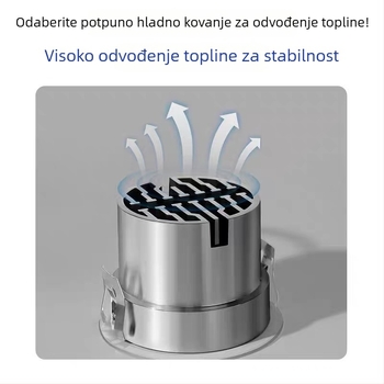 Ugradni zaobljeni downlight, bez rubova, duboka čašica, anti-odsjaj, stropno svjetlo za dnevnu sobu