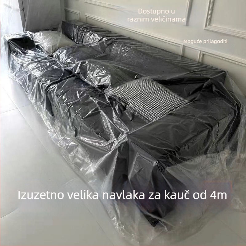 Ekstra velika jednokratna zaštitna navlaka za namještaj – prozirna vodootporna plastična navlaka za krevet i kauč